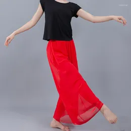 Noszenie sceniczne tańczące spodnie modalne Training spodnie taneczne tango walc kostiumy kobiety konkurs balowy brzuch