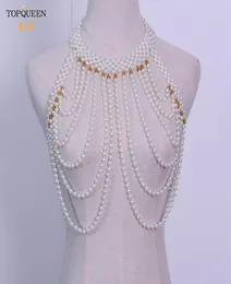 Headpieces G49 Fashion Multilayer Chain Necklace Sexy Body Jewelry Pearl Necklaces For Women Choker Waist BeachHeadpieces9911316