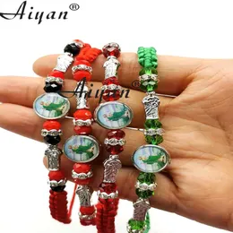 Bracelets 12 Pieces Religion The Father Virgin Mary HandWoven Bracelet With Picture Drop The Oil Worn By As Gifts Or Pray