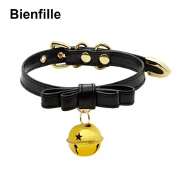 Halsketten Cosplay Katze Neko Liebhaber Halloween Jingle Bell Halsband Punk Rock Kätzchen Spielen Bowknot Kragen Unterwürfige BDSM Frauen Halskette