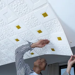 خلفيات ثلاثية الأبعاد ذاتية السقف خلفية PVC مقاوم للماء ملصقات الجدار المنقوشة