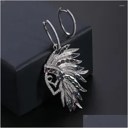 Earrings Necklace Set Fashion Feather Pendant And Women Jewelry Drop Delivery Sets Dhgarden Dhl32