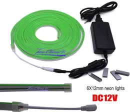 12mm DC12V SMD 2835 Flexibel LED -strip Neon Ribbon Lights Silikon Tube IP68 Red Green Blue White och 12V Power Adapter Strips6027759