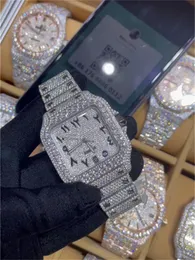 Luxury Mens Watch Movement Watches for Men Iced Out Watch Moissanite Watch Wristwatch Mechanical Automatic Designer Watches de alta qualidade Relógio de diamante Montre 0074