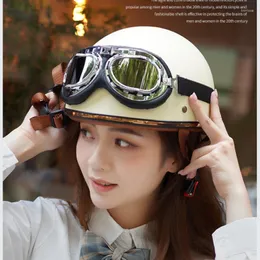 Motorcycle Helmets Vintage Electric Scooter Women Helmet Summer Pilots Guapai Half 3C Men's