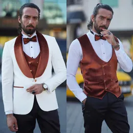 남자 가을 웨딩 파티 3 조각 재킷 바지 세트 남성 블레이저 코트 바지 vest 패션 슬림 핏 슈트