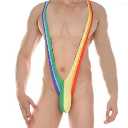 السراويل الداخلية الصيف مثير الرجال bodysuit بيتش السباحة السباحة T-Back Thong Sumbender ملابس داخلية جوف