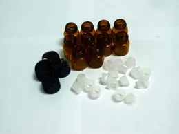 1 мл (1/4 DRAM) Бутылки из янтарного стекла эфирного масла, редуктора с отверстием без отверстий 50 упаков