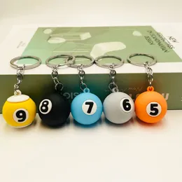 2023 Creative Fashion Keychains 색상 PVC 소프트 접착제 No.1-8 Billiards 키 링 수하물 펜던트 스포츠 주변 선물