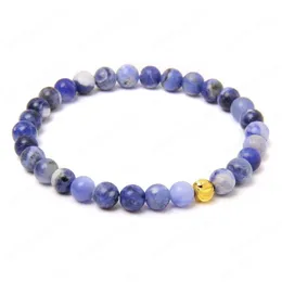 Beaded 6Mm Matte Natural Stone Bracelet Golden Beads Charm For Women Exquisite Jewelry Gift Drop Delivery Bracelets Dhxjo