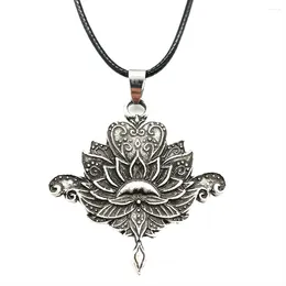 Hänge halsband om yoga lotus blomma buddhism mandala buddha halsband för kvinnor andliga smycken
