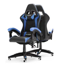POPTOP Gaming-Stuhl mit hoher Rückenlehne, PC-Bürostuhl, Computer-Rennstuhl, PU-Schreibtisch-Arbeitsstuhl, ergonomischer Chef-Drehstuhl mit Lendenwirbelsäule