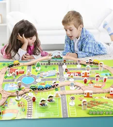 طوب كتل قطار Lepin City Train مجموعة 80 قطعة من سيارة النقل الحضري للسكك الحديدية Thomas Train Track Track Wooden Block Puzzle Toy For Kids Christmas Gifts