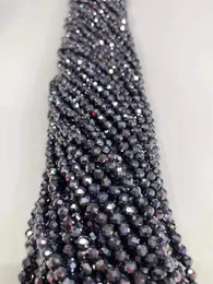 Pietre preziose sciolte Terahertz naturale taglio sfaccettato fine 2mm / 3mm 4mm gemma gioielli fai da te 38cm lunghezza