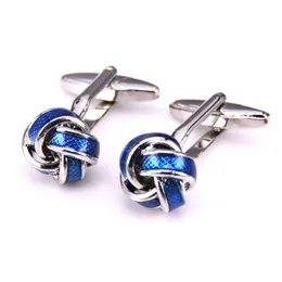 روابط الكفة C-Man Jewelry Shirt Men's Men's Brand Blue Knot Cufflinks عالية الجودة Abotoaduras شحن مجاني Cool G220525