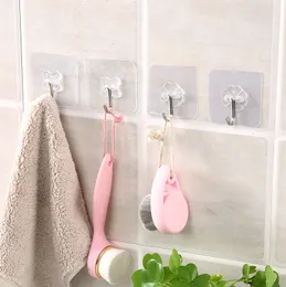 Transparent Reusable Seamless Hooks Waterproof and Oilproof Bathroom Kitchen Heavy Duty Self Adhesive Hooks