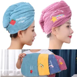 2PCS/Set Women Microfiber Towel Hair Towel Shower Cap Bath Towels for Girls Home Terry Towels Bathroom Turban Hat Quick 5Colors