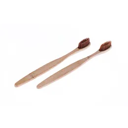 Ny bambu tandborste 10 pack med box rese set engångshotell Använd biologiskt nedbrytbart miljövänligt