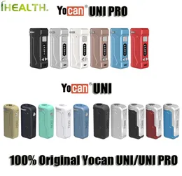 100 Oryginalne Yocan Uni Pro Batteryni Box Mod 650MAH Podgrzewanie VV Zmienne napięcie dla 510 grubszych kaset olejowych Atomizer 4419535