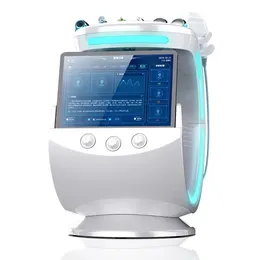 Nyaste 7 i 1 Intelligent Ice Blue RF Hydra Oxygen Jet Water Peeling Hydro Dermabrasion Facial Beauty Machine med hudanalysator