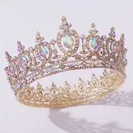 기타 패션 액세서리 화려한 크리스탈 대장 신부 Tiaras 왕실 퀸 킹 웨딩 크라운 머리 장식 신부 아브 서클 파티 헤어 보석 장식품 J230525