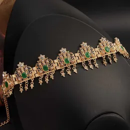 Inne modne akcesoria Nowe marokańskie damskie biżuterię ślubną biżuterię ślubną biżuterię do włosów Algierska damska korona druhna prezent metalowe hair akcesoria J230525