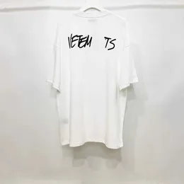 Vetements T Shirt Men Woman Short Sleeve Big Tag Hip Hop Loose Casual Embroidery Vetements Tees Black White T-shirts Top Tees su07