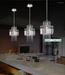 Pendant Lamps 1 Pcs Kitchen Hanging Crystal Lamp Glass Rod Suspension Light Dining Room Restaurant Bar Aisle Lighting