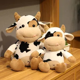 Plush Dolls 1pc 30-65CM Cute Cattle Plush Toy Stuffed Kawaii Milk Cow Soft Animals Doll Pillow For Kids Girls Nice Birthday Wedding Gifts 230525