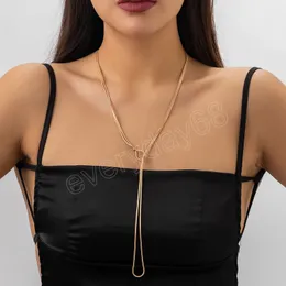 Unik ormbenkedja Långt halsband för kvinnor ons brud vintage justerbar tvärlänk choker smycken y2k tillbehör