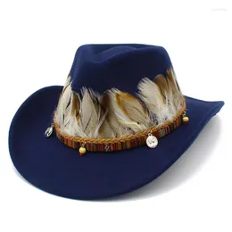 Berets Cowboy Hat Men's and Women's Knight Curled Feather Accessories Jazz Sunset Travel Beach