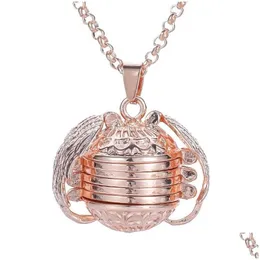 Pendant Necklaces Fashion Can Combination Phase Box Clavicle Chain Oval Mtilayer Locket Necklace Women Men Anniversary Gift Drop Del Dhemu