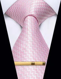 Papillon Arrivo Cravatta da uomo di lusso rosa con clip Set Fashion Business Abito da sposa Camicia da smoking Accessorio Cravatta da 8 cm