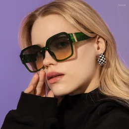선글라스 ZLY 2023 패션 라운드 여성 남성 그라디언트 렌즈 PC 마조리 패턴 프레임 디자이너 Sun Glasses UV400