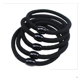 Haargummibänder Stark Pl Das schwarze Band Seil Stoff Elastische Schleife Gsfq081 Basic Tieup Geschenk Kopfzubehör Drop Delivery Jewelr Dhhdn