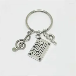 Teclado de teclado Keychain Antique Silver Color Note