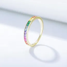 Alyans Avrupa ve Amerika Birleşik Devletleri Sınır Ötesi Set Set MS Rainbow Zircon Ring Moda Bileklik Setinin rolünü hak ediyor