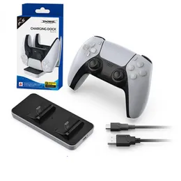 Dobe Charger Dock para Sony P-5 PlayStation 5 PS5 Controlador de jogo Dual PORT STAND STAND Indicador Base de carregamento rápido DHL