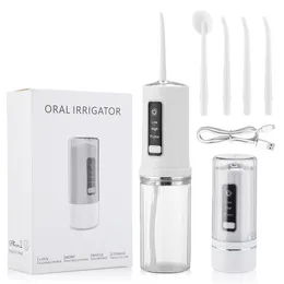 Diğer Oral Hijyeni Elektrikli Oral Tövbe Çıkarılabilir Diş Su Duyucu Taşınabilir Dişler Temiz 230ml Su Depk IPX7 4 PCS Nozeller Diş Temizleyici 230524