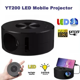 Other Home Garden YT200 Black Mini LED Mobile Video Projector Support 1080P Theater Media Player Kids Wired Same Screen 230525