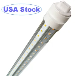 T8 T10 T12 8FT LED Tube Light, R17D HO 8FT LED Bulbs, 96" V Shaped, 72W (Replacement for F96T12/CW/HO 300W), Cold White 6000-6500K Clear Lens,Dual-Ended Power crestech