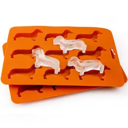 50pcs 9 Cavity Silicone Dachshund Puppy Ice Cube Chocolate Cookie Mold DIY Home Ice Tray Kitchenware Ice Cube Manufacturing