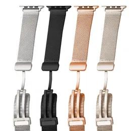 Magnetic Strap for Apple Watch Ultra 49mm 45mm 41mm 44mm 40mm 38/42mm Stainless Steel Mesh Band Bracelet IWatch Series 8 7 SE 6