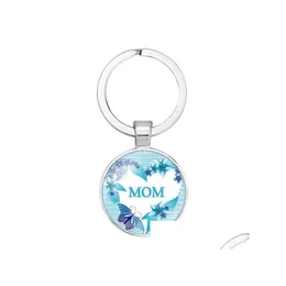 Key Rings Mom I Love You Keychain Letter Keyring Time Gem Glass Mothers Day Gift Drop Delivery Jewelry Dhj0P