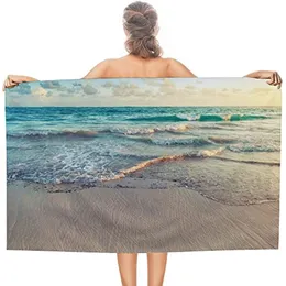 Beach Sea High Tide badhandduk 31x51 tum strandhandduk resepool yogastudio gym och andra viktiga handdukar för ungdomar