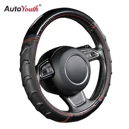 Covers AUTOYOUTH Willow Patterned Massage Car Steering Wheel Cover Soccer Pattern Splice Light Leather Universal Fits Most Car Styling G230524 G230524