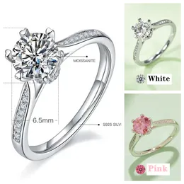 Обручальное кольцо для любви, серебро, красивый муассанит, настоящий 1 карат D, цвет, дизайнерское баге, модные украшения для вечеринок, подарки, женское серебристое кольцо, прямая рука, удачи 5A M26A