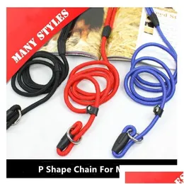 Dog Collars Leashes Harness Nylon P Shape Chain Pet Collar Puppy Cat Animals Accessories Necklace Rope Tie For Match Drop Delivery Dhkir