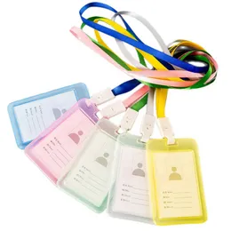 Plastic Badge ID Certificate Name Card Bag Pocket Holders Office Employee Worker 5.4cm x 8.5cm 50sets