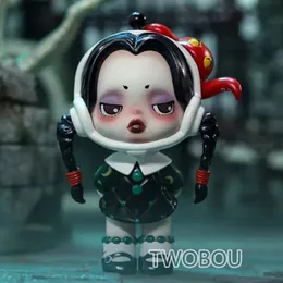 Blind Box Popmart Skullpanda Addams Seria rodzinna pudełko zabawki anime figurka tajemnica kawaii model dla dziewcząt sercem prezent urodzinowy 230525